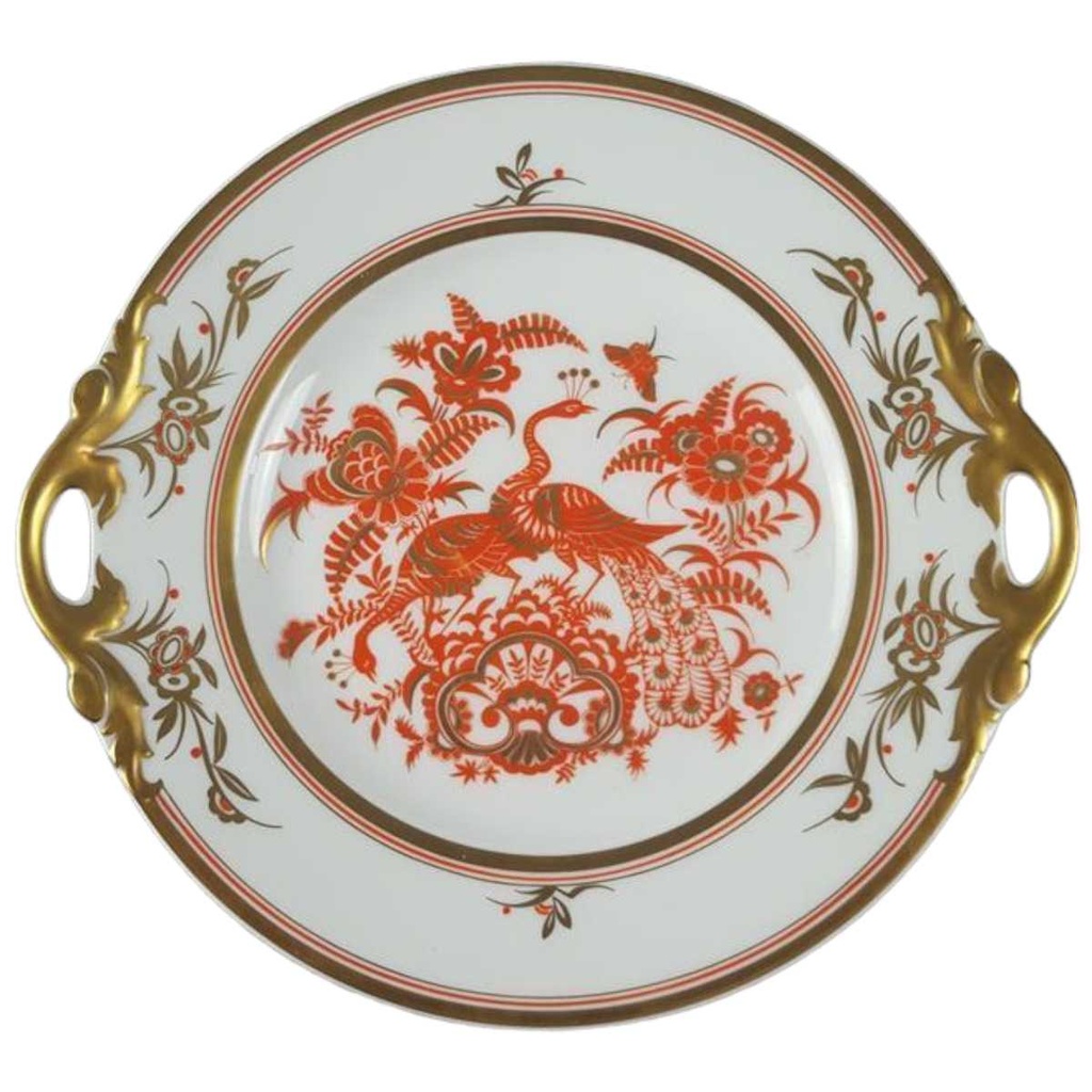 [45817055] Servierplatte Tortenplatte Tortenständer Golddekor Roloff Handmalerei gebraucht - gut