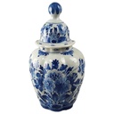 Deckelvase mit Signatur 30,5 cm Delfts Blauw Blumen Blau gebraucht - akzeptabel