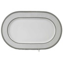 Servierplatte Fleischplatte Steakplatte 32,3x20,6 cm Flirt grau weiß Rautendekor gebraucht - gut