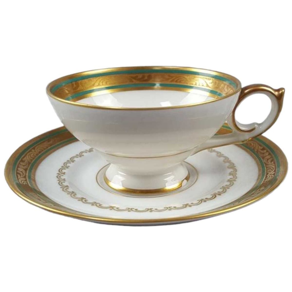 [45817165] Mokkatasse Tasse Espressotasse mit Untertasse Golddekor Tirschenreuth gebraucht - akzeptabel