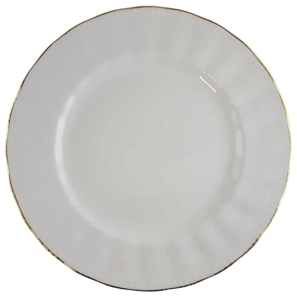 Kuchenteller Goldrand 20,5 cm Royal Knight Weiß gebraucht - sehr gut