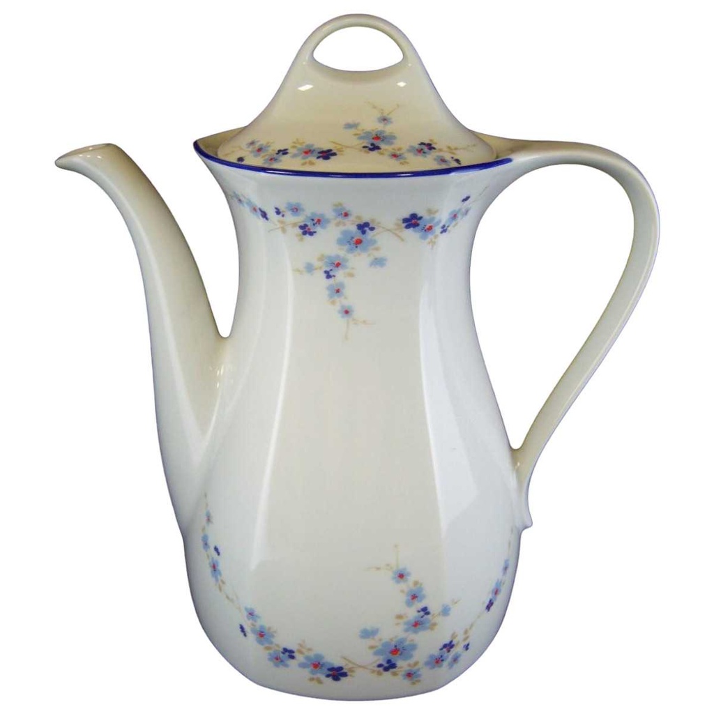 Kaffeekanne 1,25 L Winterling Marktleuthen Blumendekor Blau Blumen gebraucht - sehr gut