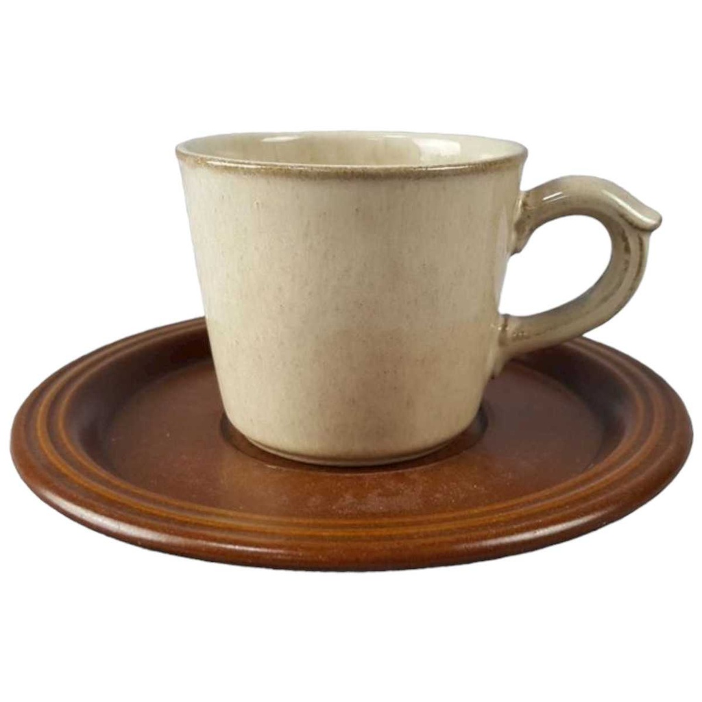 [45817290] Kaffeetasse mit Untertasse Tasse & Gerz Dekor graubraun Braun gebraucht - akzeptabel