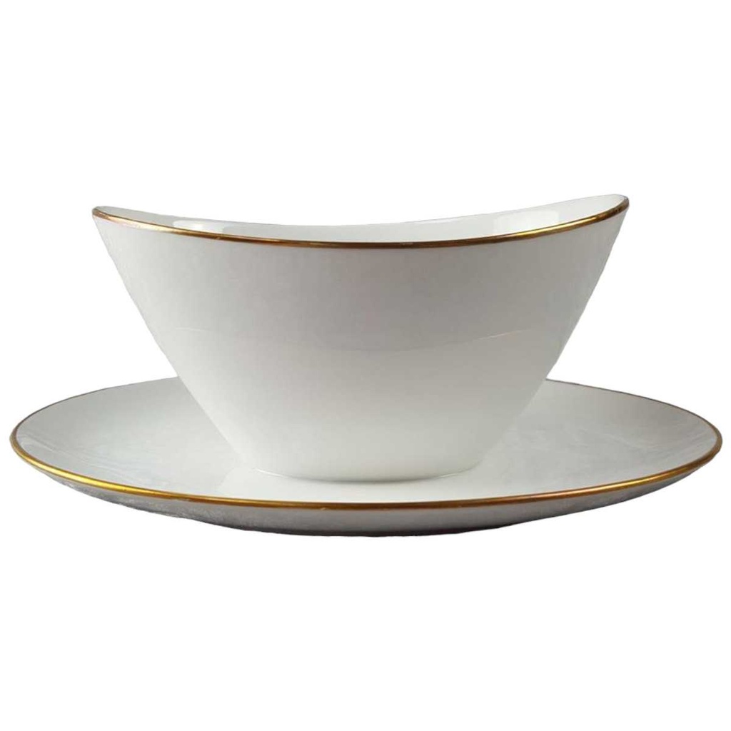 [45817299] Sauciere mit Teller Goldrand 1tlg Seltmann Weiden Barbara 16594 gebraucht - gut