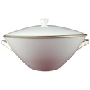 Schüssel Ragoutterrine Goldrand 22,5 cm Seltmann Weiden Barbara 16594 Weiß gebraucht - sehr gut