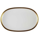 Servierplatte Fleischplatte Steakplatte Golddekor 32,5x21 cm Melitta Verona gebraucht - akzeptabel