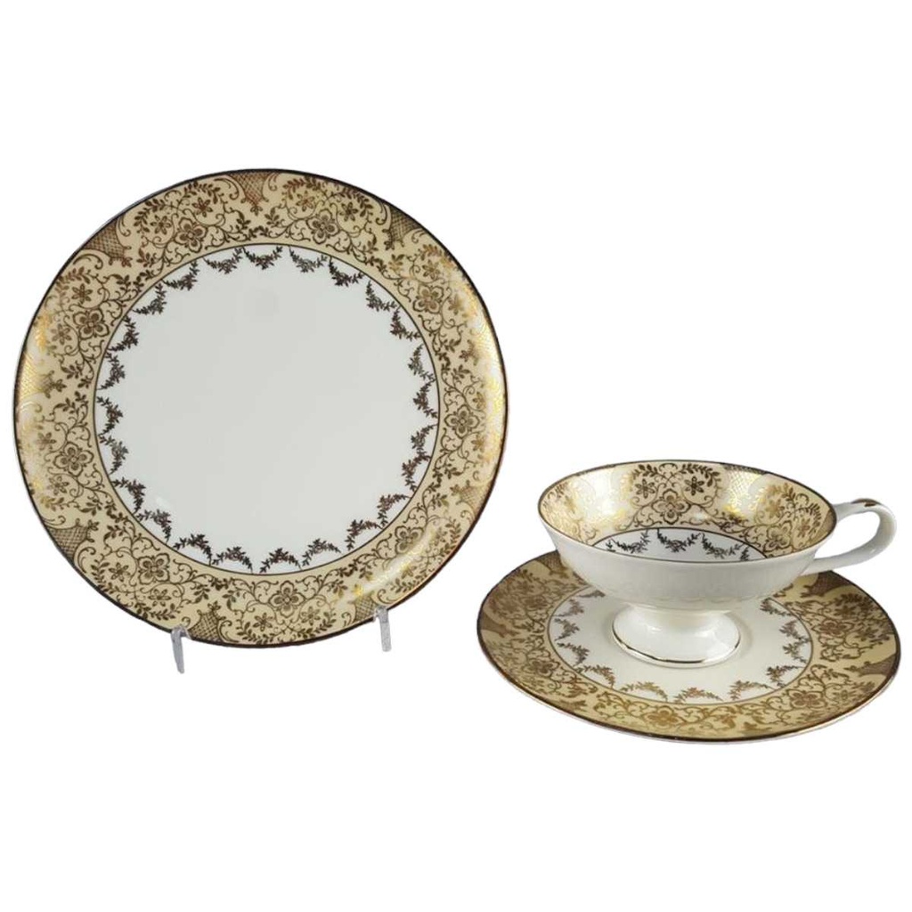 [45817366] Teetasse Sammeltasse Tasse Golddekor 3tlg Kaiser Porzellan Alka Kunst Bavaria gebraucht - gut