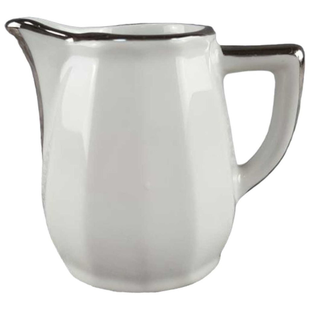 [45817368] Milchkännchen Apilco Porcelaine weiß mit Platinrand gebraucht - sehr gut