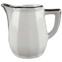Milchkännchen Apilco Porcelaine weiß mit Platinrand gebraucht - sehr gut