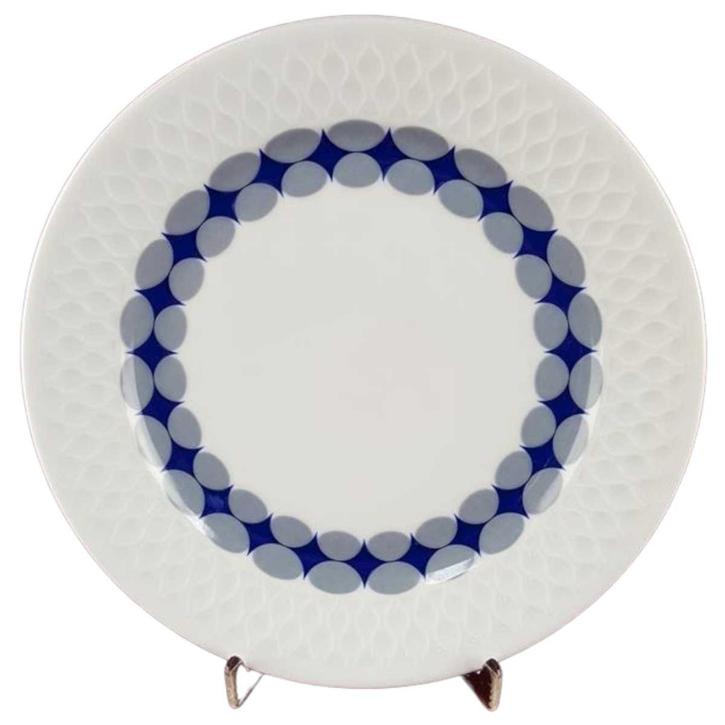 Kuchenteller Dessertteller 19,5 cm Schirnding Bavaria Dekor blau grau gebraucht - gut
