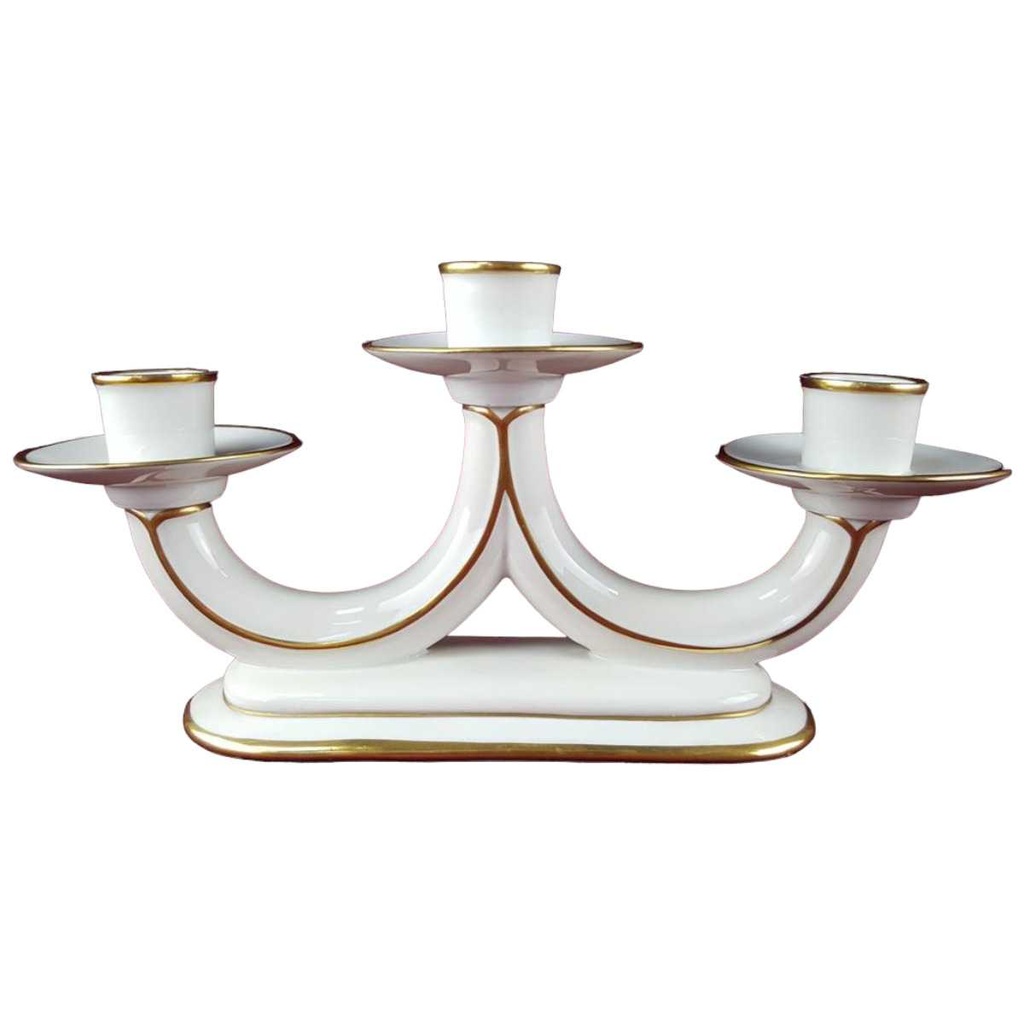 [45817417] Kerzenständer Goldrand Gerold & Co Elfenbein Beige Bavaria gebraucht - sehr gut