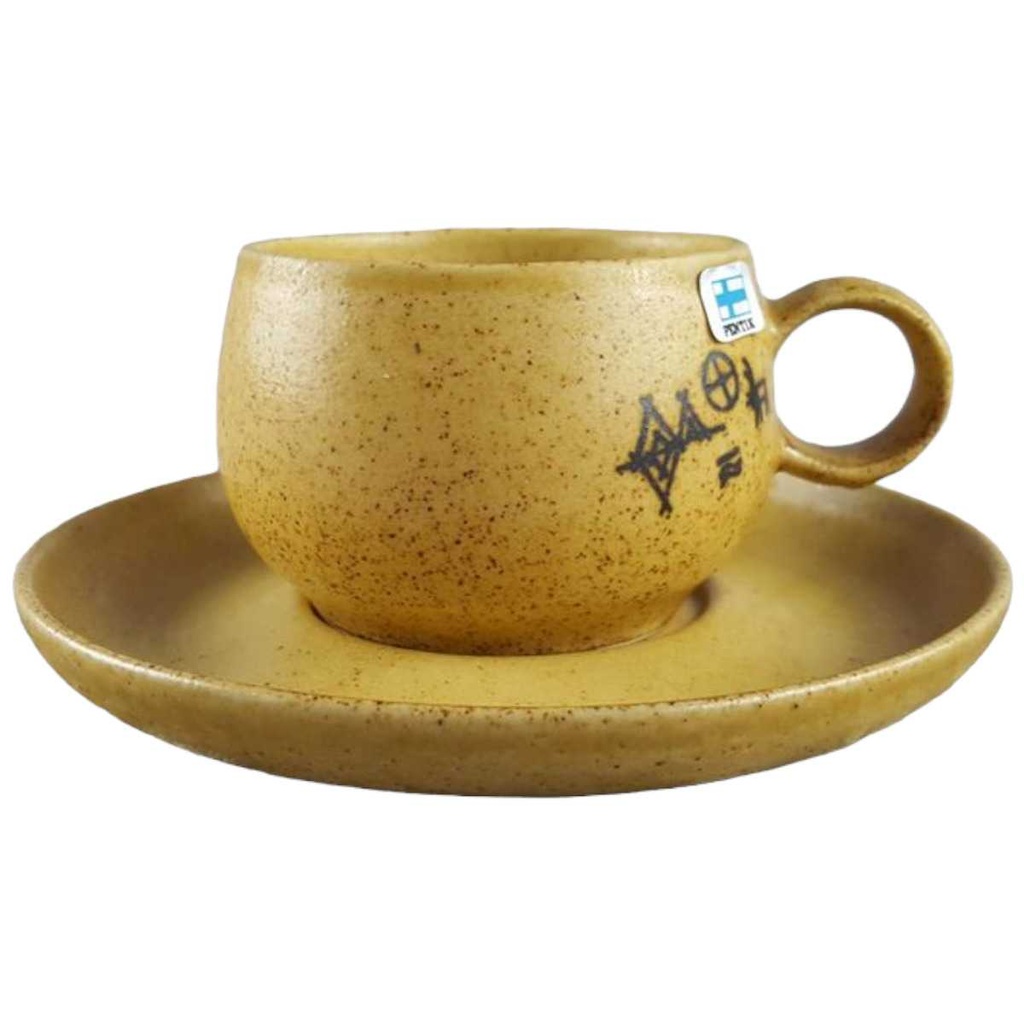 [45817423] Kaffeetasse mit Untertasse Tasse Pentik Finland Motiv Hiisi gebraucht - sehr gut