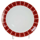 Kuchenteller Dessertteller Frühstücksteller 19,5 cm Winterling Marktleuthen Schottenkaro rot schwarz gebraucht - sehr gut