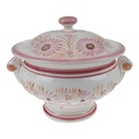 Terrine 3 L Einzelteile Henriot Quimper rosa Blumendekor Blumen F 487 D 289 gebraucht - gut