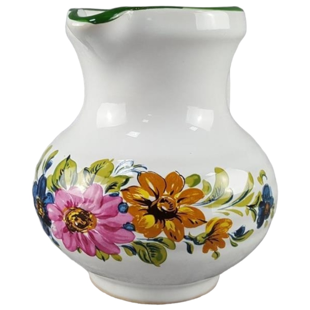Keramik Milchkännchen mit Blumendekor 0,25 L