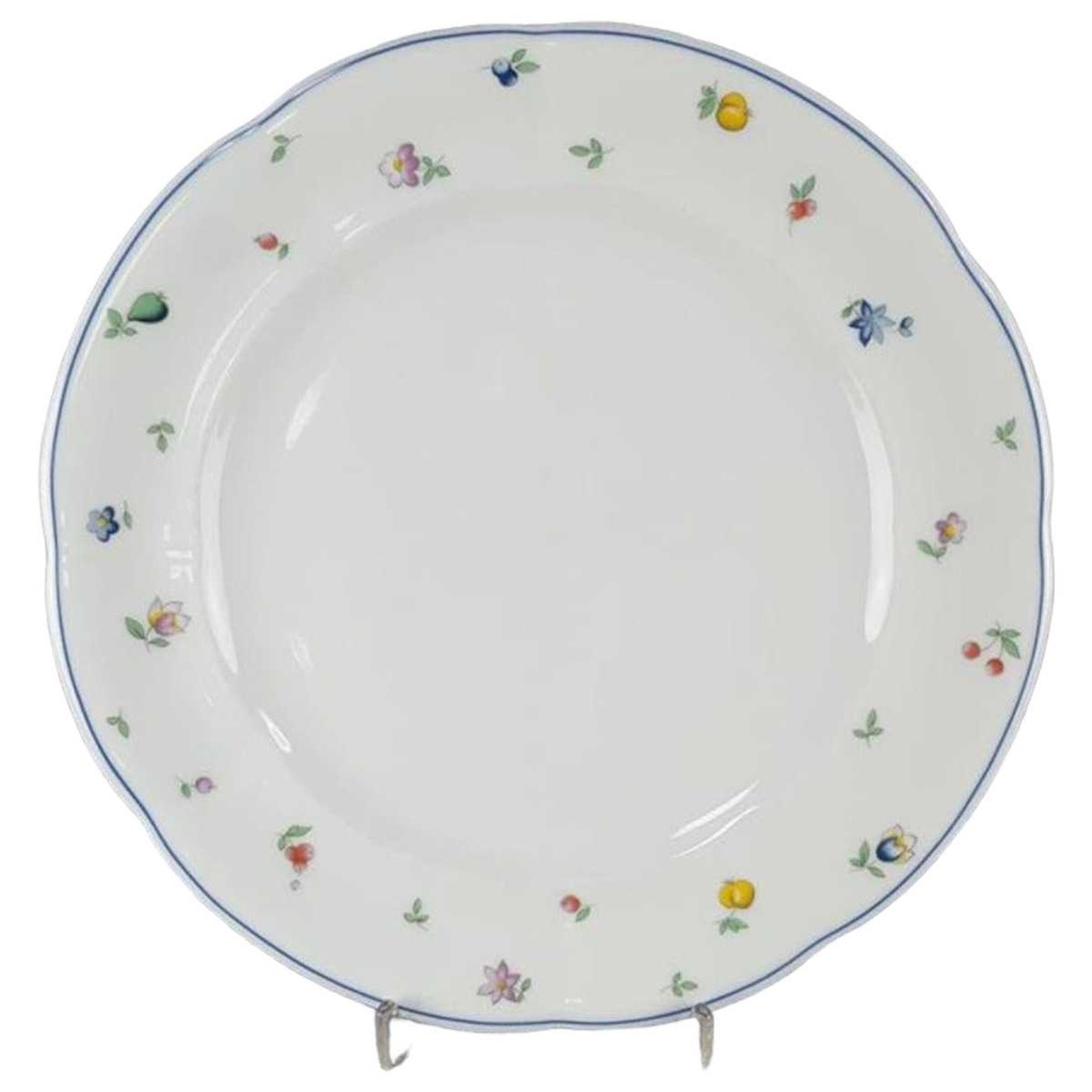 [45817480] Speiseteller Essteller 24,5 cm Marienbad Ingres Weiss Streublumen Obstfrüchte gebraucht - akzeptabel