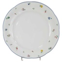 Speiseteller Essteller 24,5 cm Marienbad Ingres Weiss Streublumen Obstfrüchte gebraucht - akzeptabel