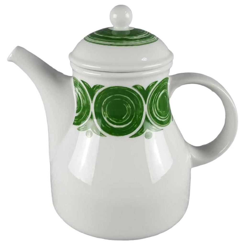 [45817483] Kaffeekanne Kanne 1,3 L Arzberg Donau Dekor grüne Kreise Grün gebraucht - gut