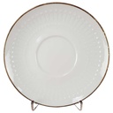 Untertasse für Suppe Goldrand 16,6 cm Winterling Kirchenlamitz Relief Weiß mit gebraucht - gut