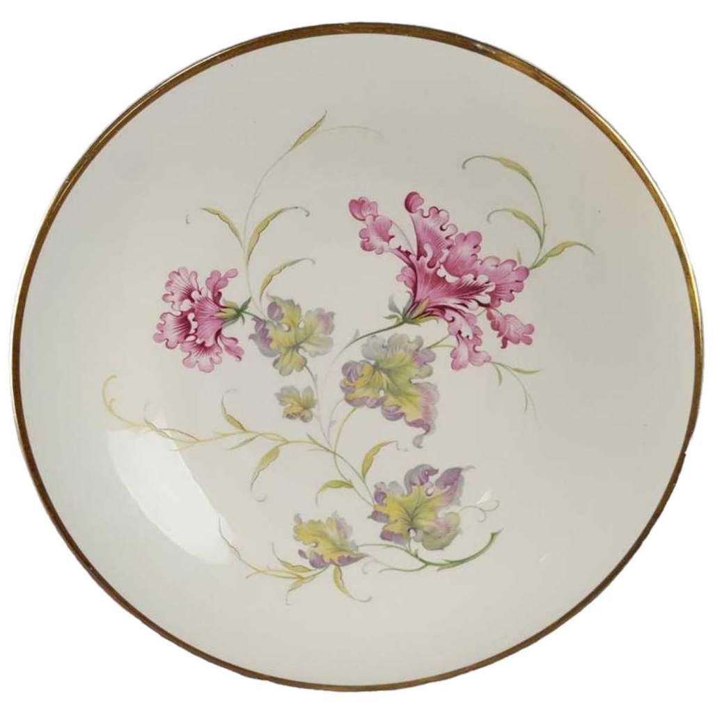 Schale Servierschale groß Goldrand 31,7 cm Edelstein Bavaria Blumen 15820 gebraucht - akzeptabel