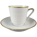Kaffeetasse mit Untertasse Tasse Goldrand Zeh Scherzer Rillenrelief 1750
