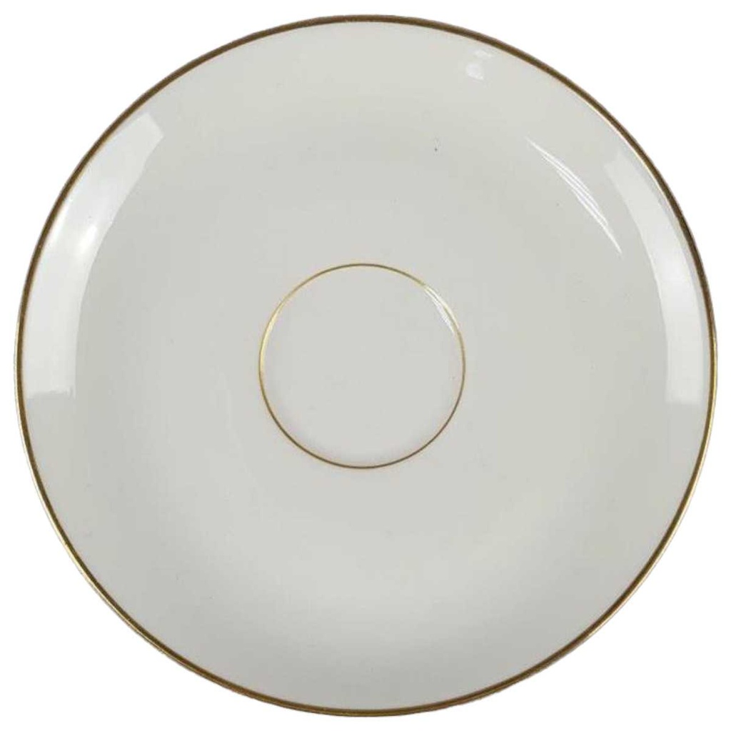 [45817570] Untertasse für Tee Goldrand 14,7 cm KPM Krister 0202 Elfenbein Beige