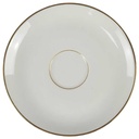 Untertasse für Tee Goldrand 14,7 cm KPM Krister 0202 Elfenbein Beige
