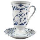 Tasse mit Untertasse Pharisäertasse Bezeichnung Julius Lange Kahla Indisch Blau Strohblume gebraucht - sehr gut