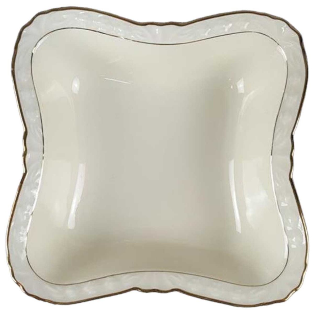 Schüssel Goldrand Winterling elfenbein Blumenrelief mit Beige gebraucht - sehr gut