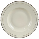 Suppenteller Goldrand 23,6 cm Winterling elfenbein Blumenrelief mit gebraucht - gut