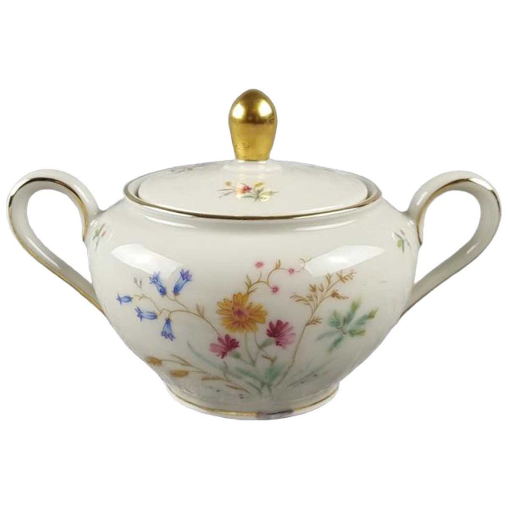 [45817614] Zuckerdose Goldrand Schirnding Bavaria Blumendekor Blumen gebraucht - gut