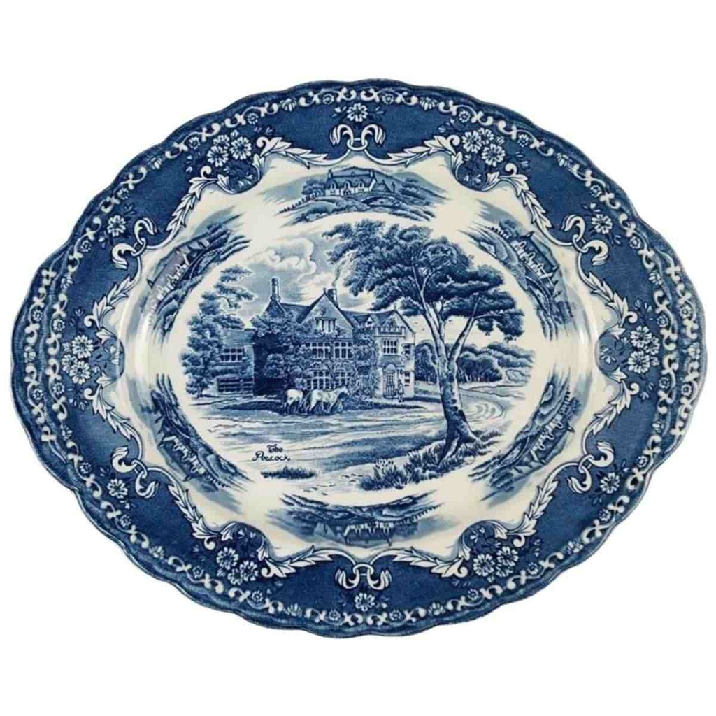 [45817625] Servierplatte Speiseplatte 30,7x25 cm Grindley English Country Inns Blau gebraucht - gut