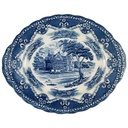 Servierplatte Speiseplatte 30,7x25 cm Grindley English Country Inns Blau gebraucht - gut