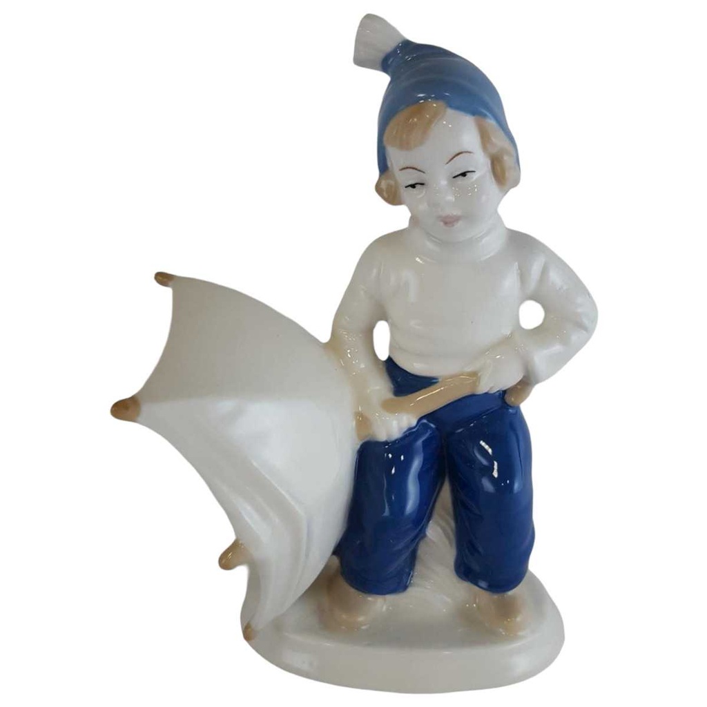 [4581768] Figur W&A Wagner & Apel Porzellan Kind mit Regenschirm