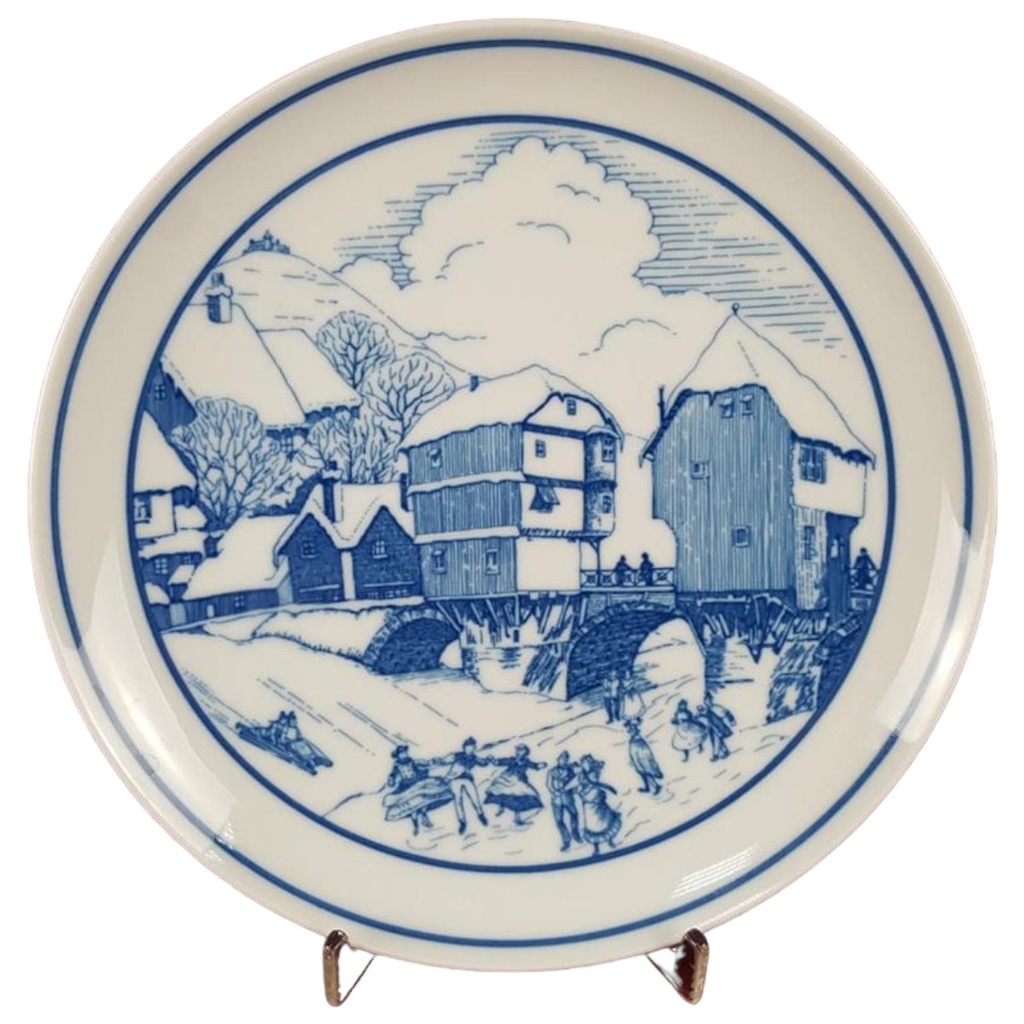 Hutschenreuther Porzellan Wandteller D 19,8 cm Wintermotiv 4