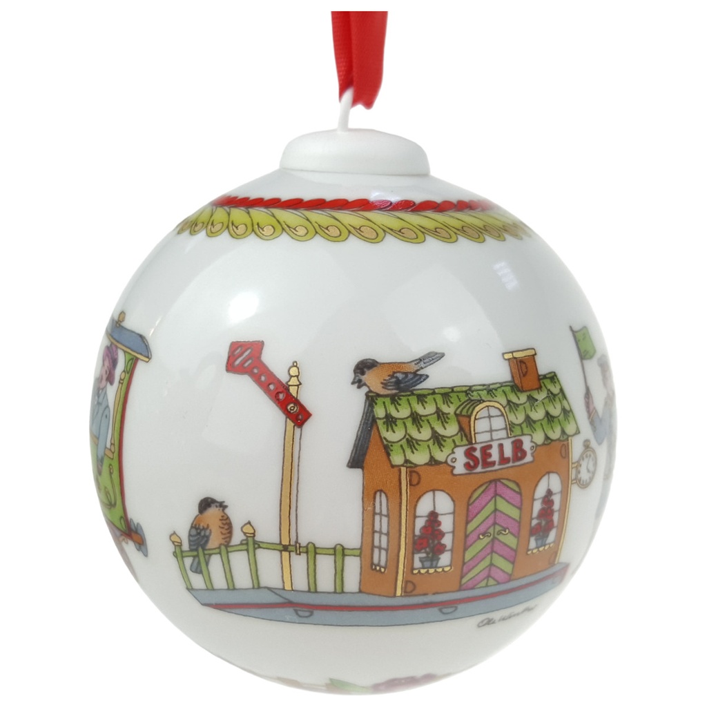 Weihnachtskugel Hutschenreuther 1994 Eisenbahn gebraucht - neuwertig
