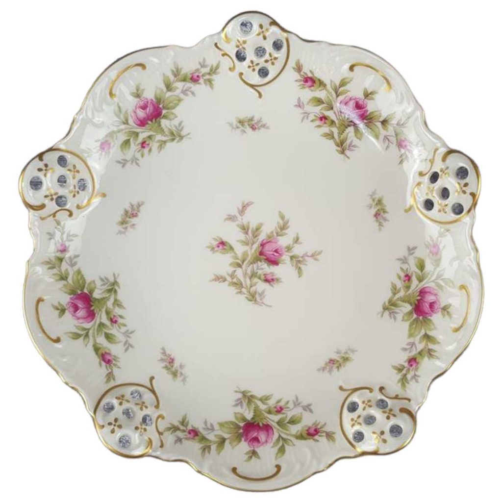 Konfektschale Golddekor 19,8 cm Rosenthal Moliere Moosrose 2984 Elfenbein Beige gebraucht - sehr gut