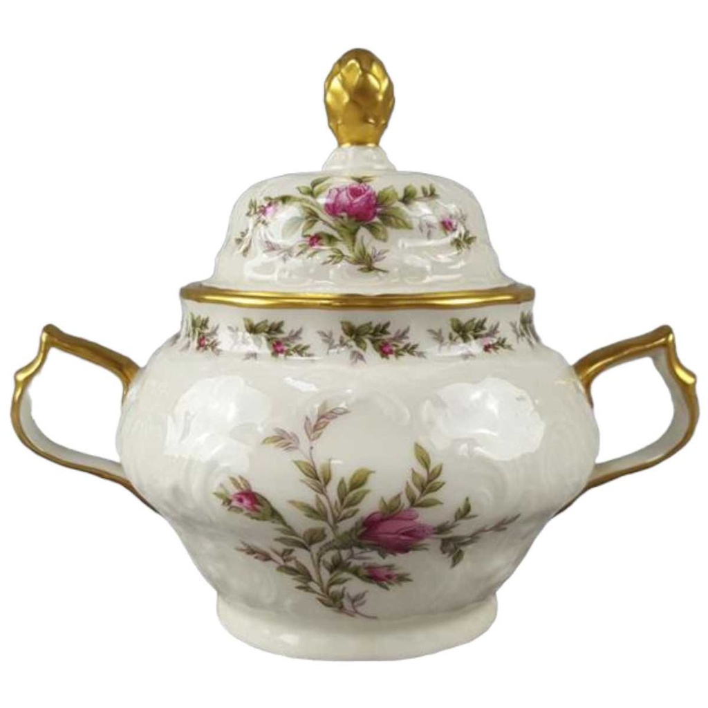 [45817722] Zuckerdose Rosenthal Sanssouci Moosrose Elfenbeinfarben Elfenbein Beige gebraucht - sehr gut