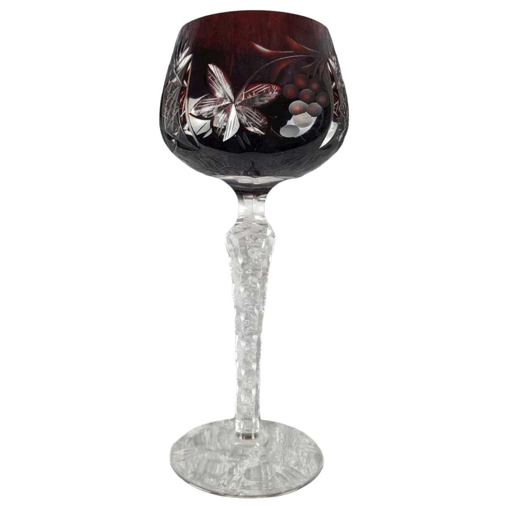 Weinglas GD VEB Lausitzer Glaswerke Traube Weinlaub Amethyst Römer H 20 cm