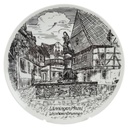 Porzellan Sammelteller Stadtmotiv Winningen/Mosel Weinhexenbrunnen D 19,8 cm