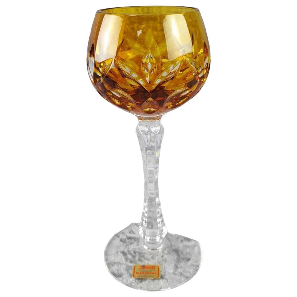 Weinrömer Römer Überfangglas Joska Waldglashütte Bodenmais Orange Beige Bernstein gebraucht - sehr gut