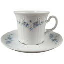 Kaffeetasse mit Untertasse Tasse Seltmann Weiden Julia Blaue Margeritenranke gebraucht - gut