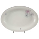 Servierplatte Steakplatte Goldrand 35,3x24,6 cm Tirschenreuth Dekor 1244 Elfenbein gebraucht - akzeptabel