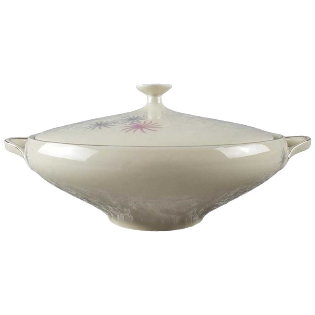 [45817851] Ragoutterrine Servierschüssel Goldrand 1,5 L Tirschenreuth Dekor 1244 Elfenbein gebraucht - gut