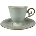 Mokkatasse mit Untertasse Tasse Espressotasse Goldrand Tirschenreuth gebraucht - sehr gut