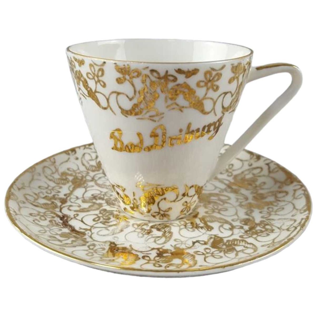 [45817901] Mokkatasse Tasse Espressotasse mit Untertasse & Golddekor Kaiser Porzellan Alka Kunst gebraucht - gut