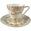 Mokkatasse Tasse Espressotasse mit Untertasse & Golddekor Kaiser Porzellan Alka Kunst gebraucht - gut