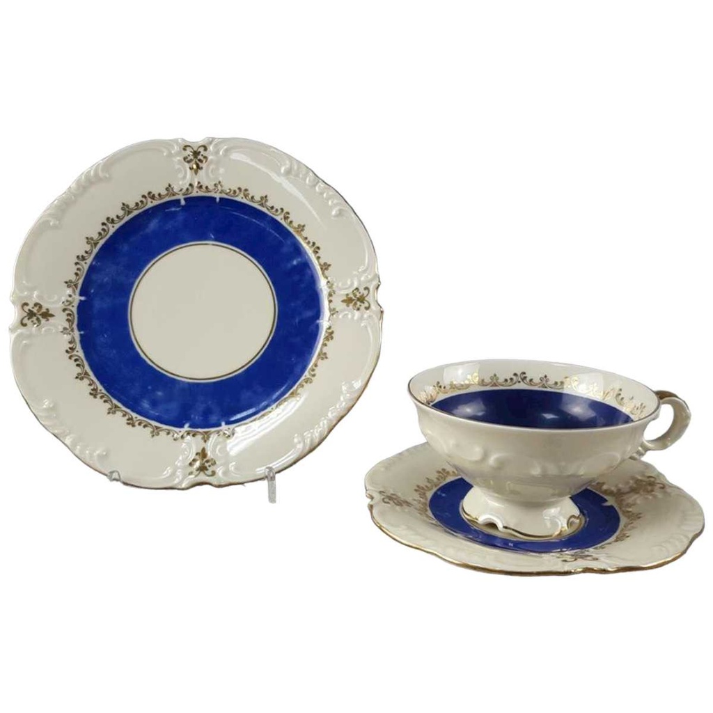 [45817932] Teegedeck Golddekor Schumann Elfenbein Blau Beige gebraucht - akzeptabel