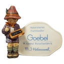 Figur Skulptur Goebel Hummel 460 Aufsteller 1984 Junge mit Tafel Händlerschild H 12,5 cm