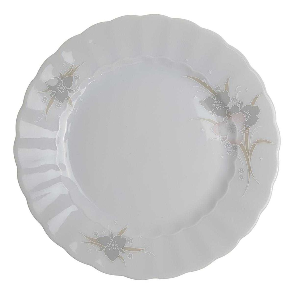 Kuchenteller Dessertteller 19,3 cm Eschenbach Toledo rosa graue Blüten gebraucht - gut